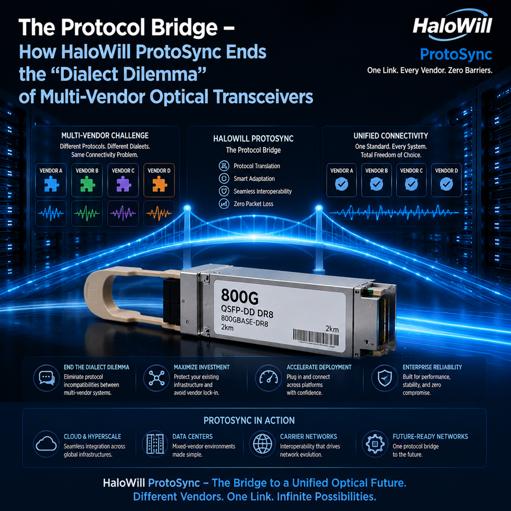 The Protocol Bridge – How HaloWill ProtoSync Ends the“Dialect Dilemma”of Multi-Vendor Optical Transceivers
