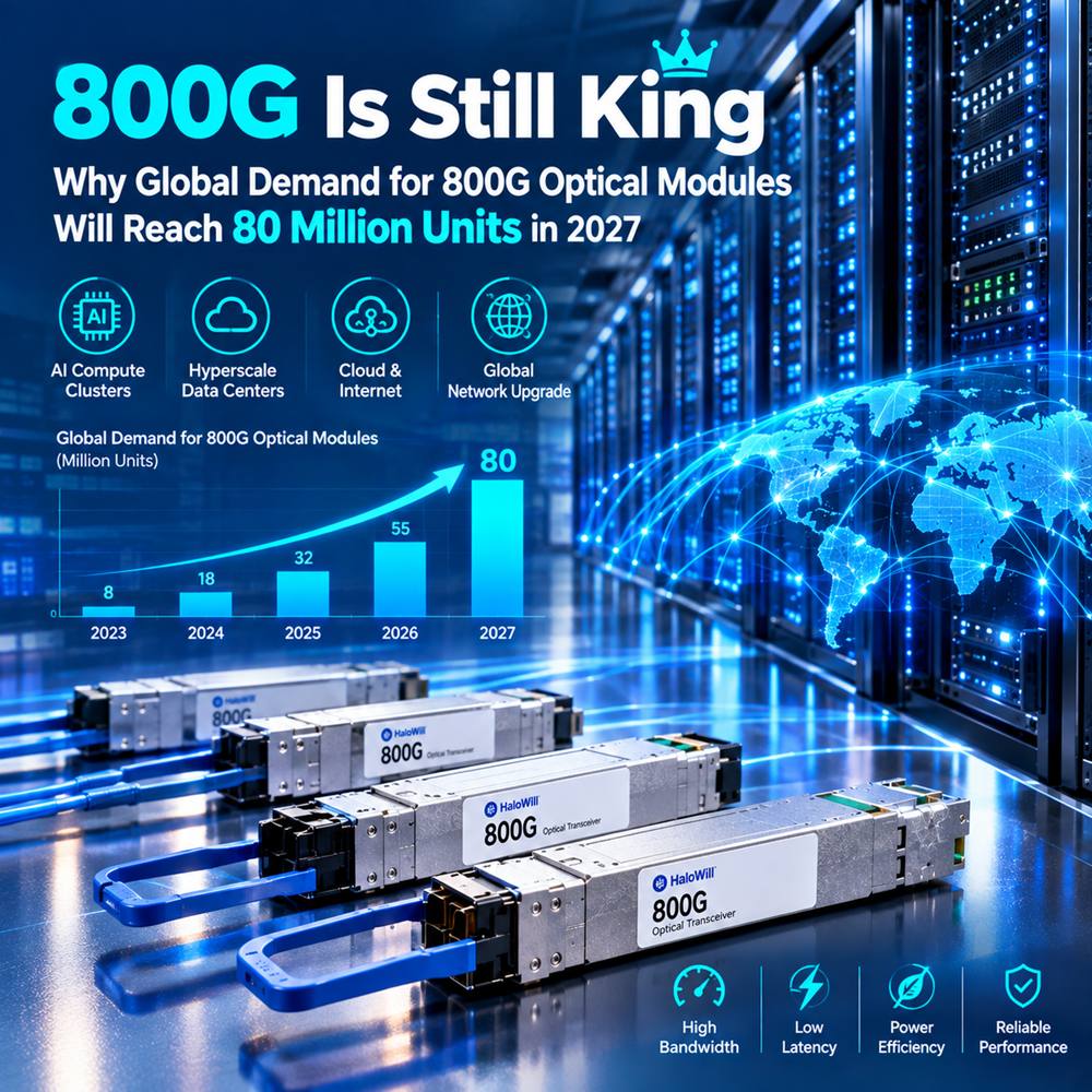 800G Is Still King — Why Global Demand for 800G Optical Modules Will Reach 80 Million Units in 2027
