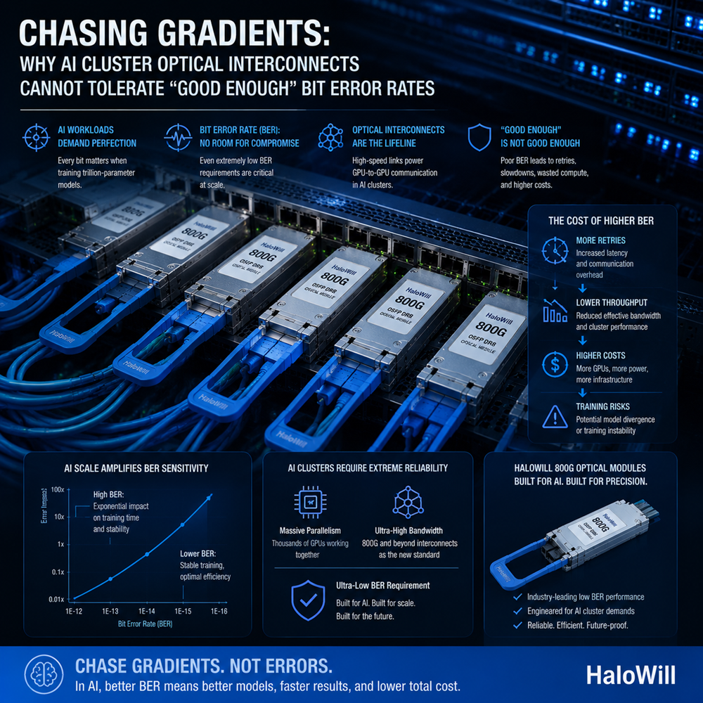 Chasing Gradients: Why AI Cluster Optical Interconnects Cannot Tolerate "Good Enough" Bit Error Rates