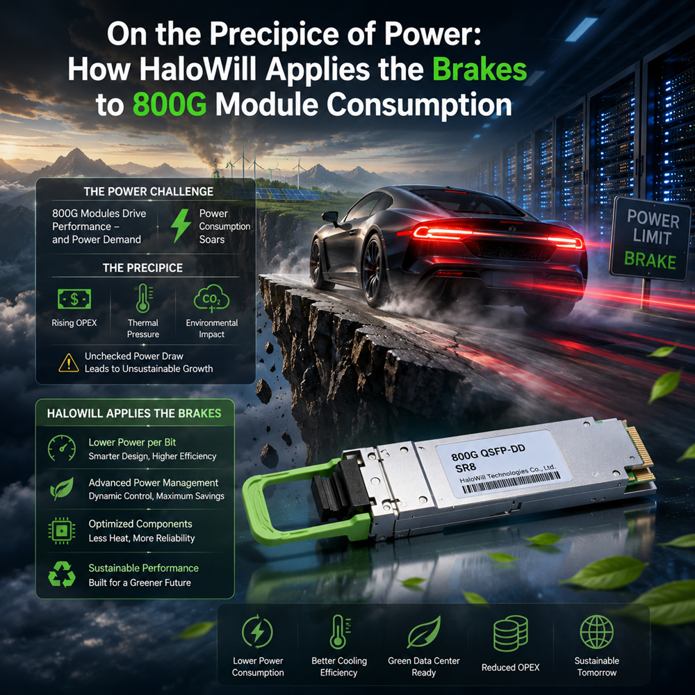 On the Precipice of Power: How HaloWill Applies the Brakes to 800G Module Consumption