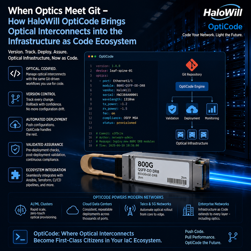When Optics Meet Git – How HaloWill OptiCode Brings Optical Interconnects into the Infrastructure as Code Ecosystem