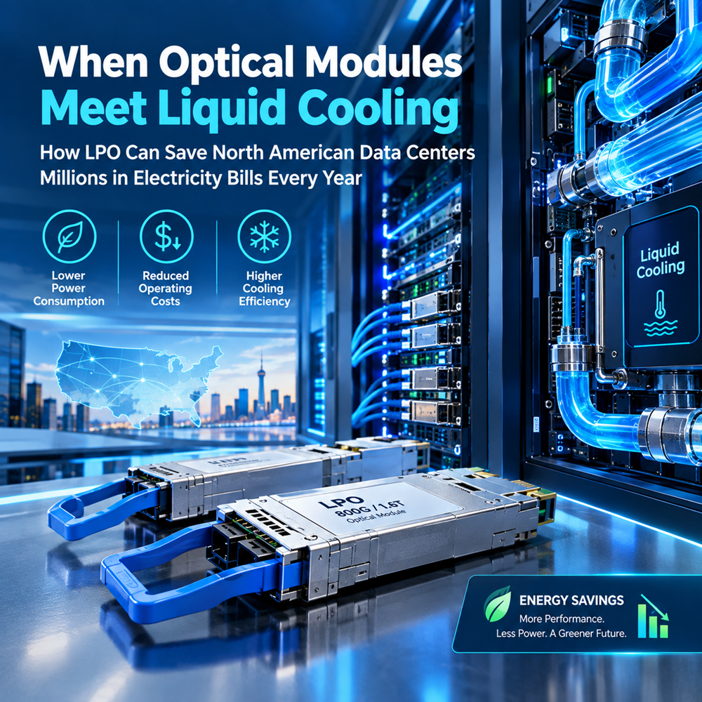 When Optical Modules Meet Liquid Cooling — How LPO Can Save North American Data Centers Millions in Electricity Bills Every Year