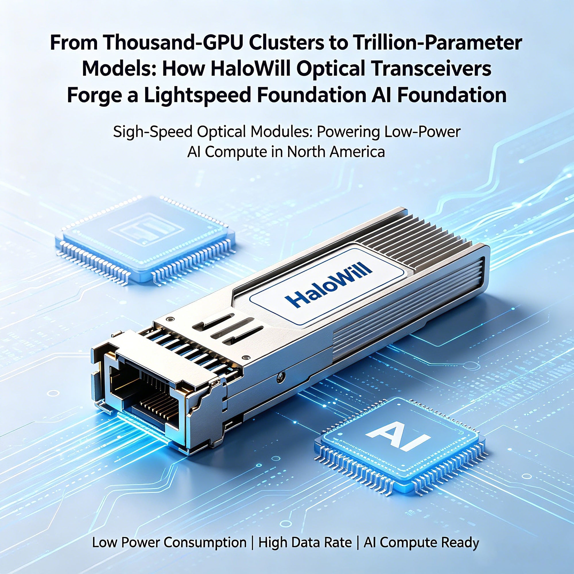 From Thousand-GPU Clusters to Trillion-Parameter Models: How HaloWill Optical Transceivers Forge a Lightspeed Foundation for North American AI Compute
