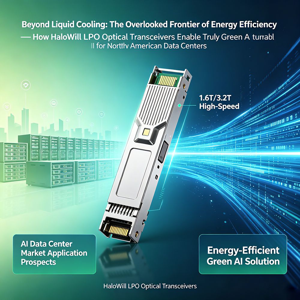 Beyond Liquid Cooling: The Overlooked Frontier of Energy Efficiency — How HaloWill LPO Optical Transceivers Enable Truly Green AI for North American Data Centers