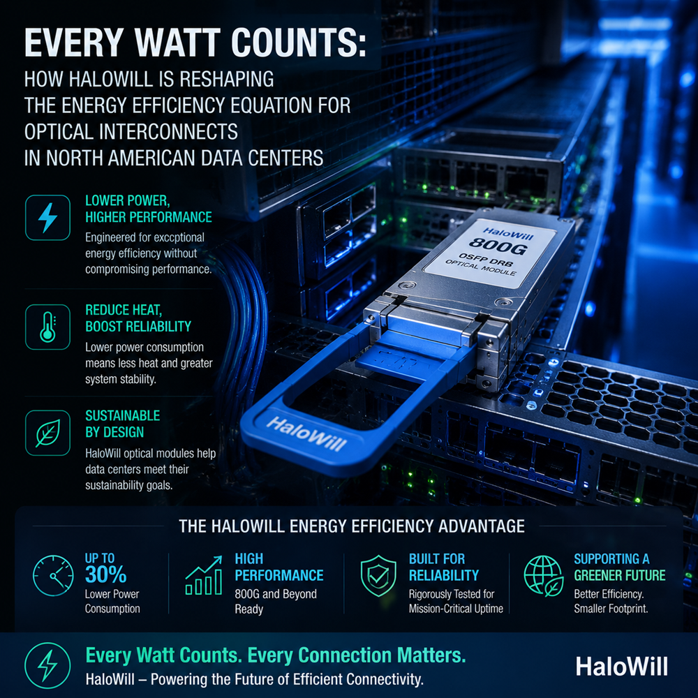 Every Watt Counts: How HaloWill Is Reshaping the Energy Efficiency Equation for Optical Interconnects in North American Data Centers