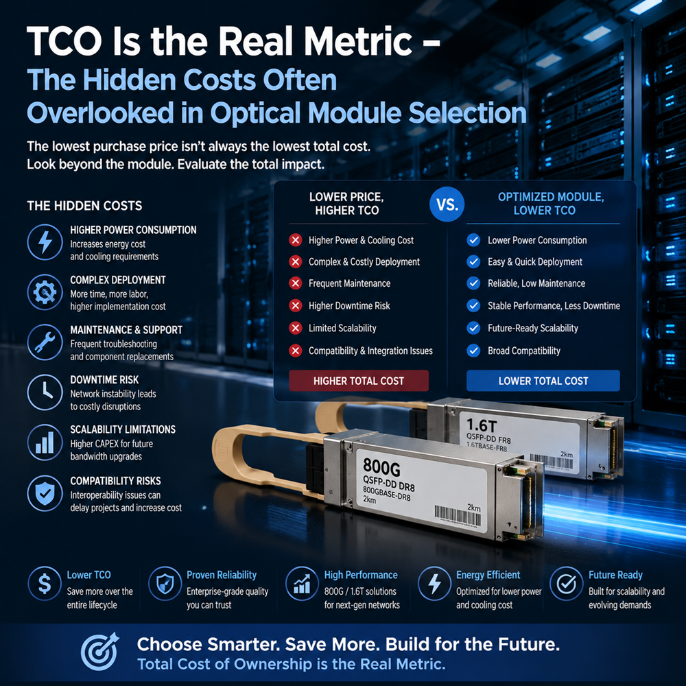 TCO Is the Real Metric – The Hidden Costs Often Overlooked in Optical Module Selection