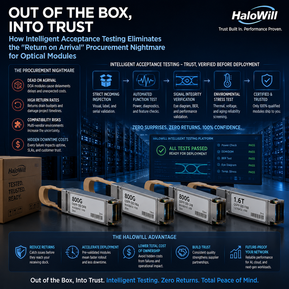 Out of the Box, Into Trust: How Intelligent Acceptance Testing Eliminates the "Return on Arrival" Procurement Nightmare for Optical Modules