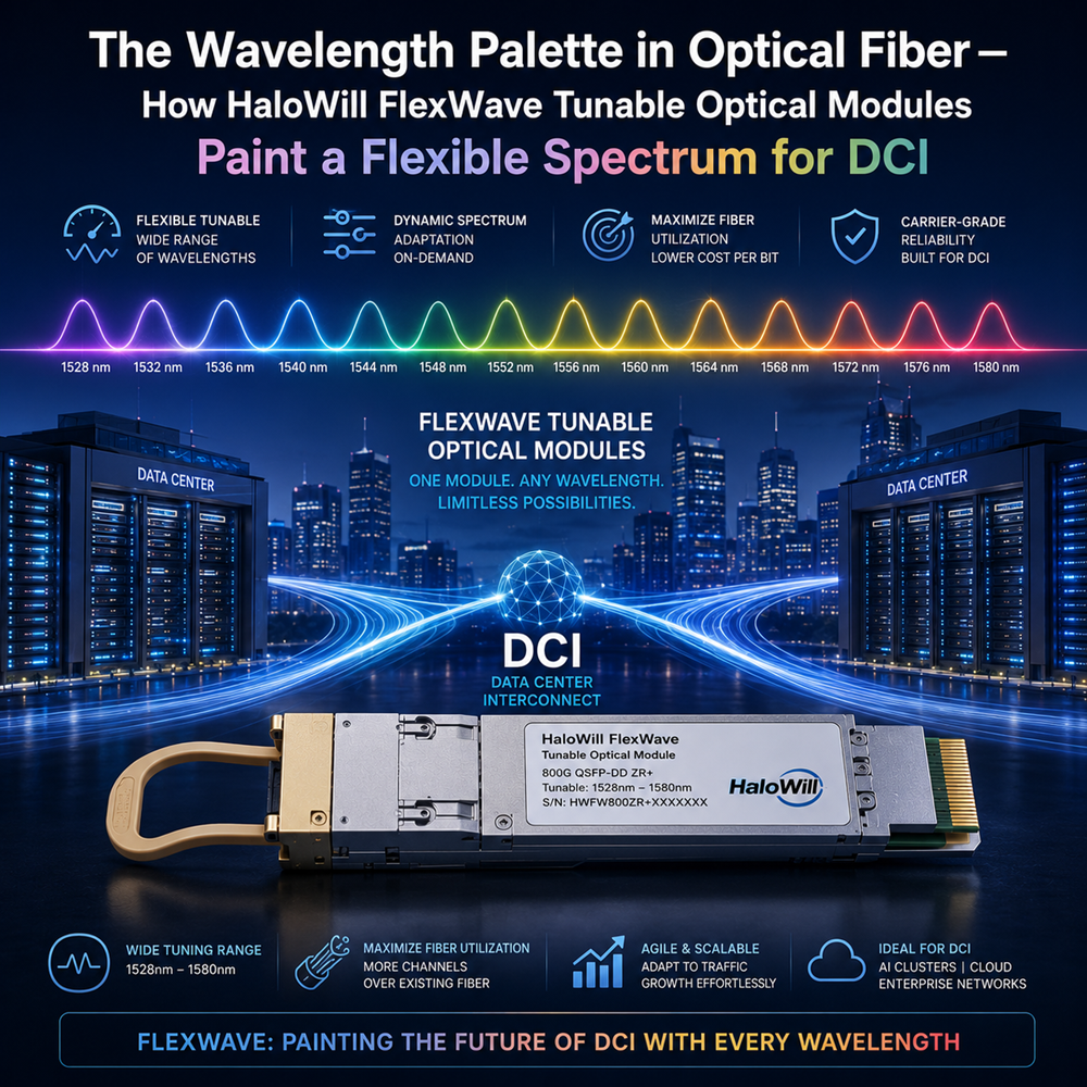 The Wavelength Palette in Optical Fiber — How HaloWill FlexWave Tunable Optical Modules Paint a Flexible Spectrum for DCI