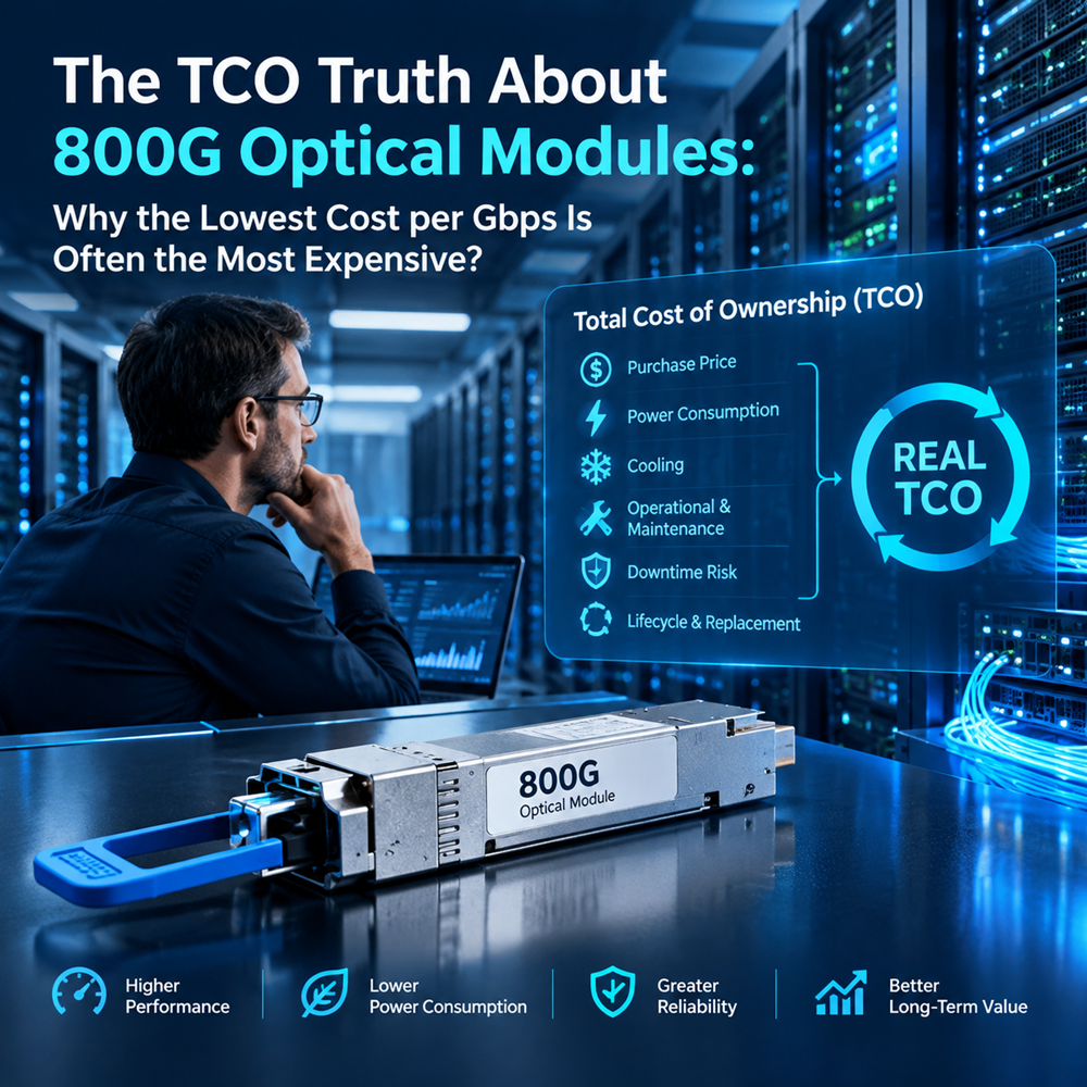 The TCO Truth About 800G Optical Modules: Why the Lowest Cost per Gbps Is Often the Most Expensive?