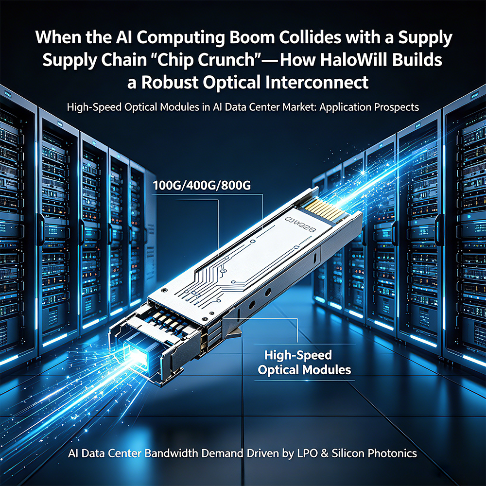 When the AI Computing Boom Collides with a Supply Chain "Chip Crunch"—How HaloWill Builds a Robust Optical Interconnect Foundation for North American Data Centers