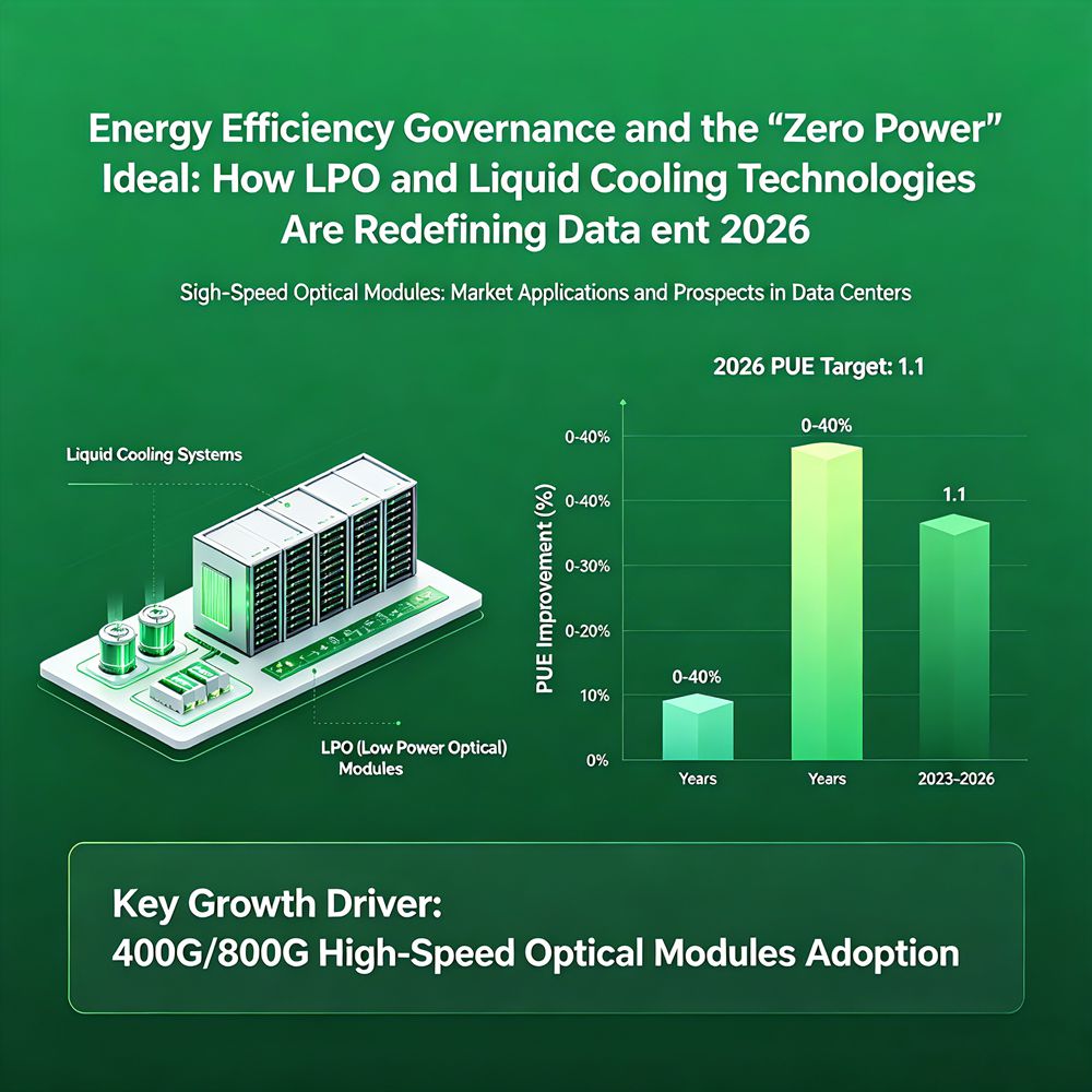 Energy Efficiency Governance and the "Zero Power" Ideal: How LPO and Liquid Cooling Technologies Are Redefining Data Center PUE in 2026